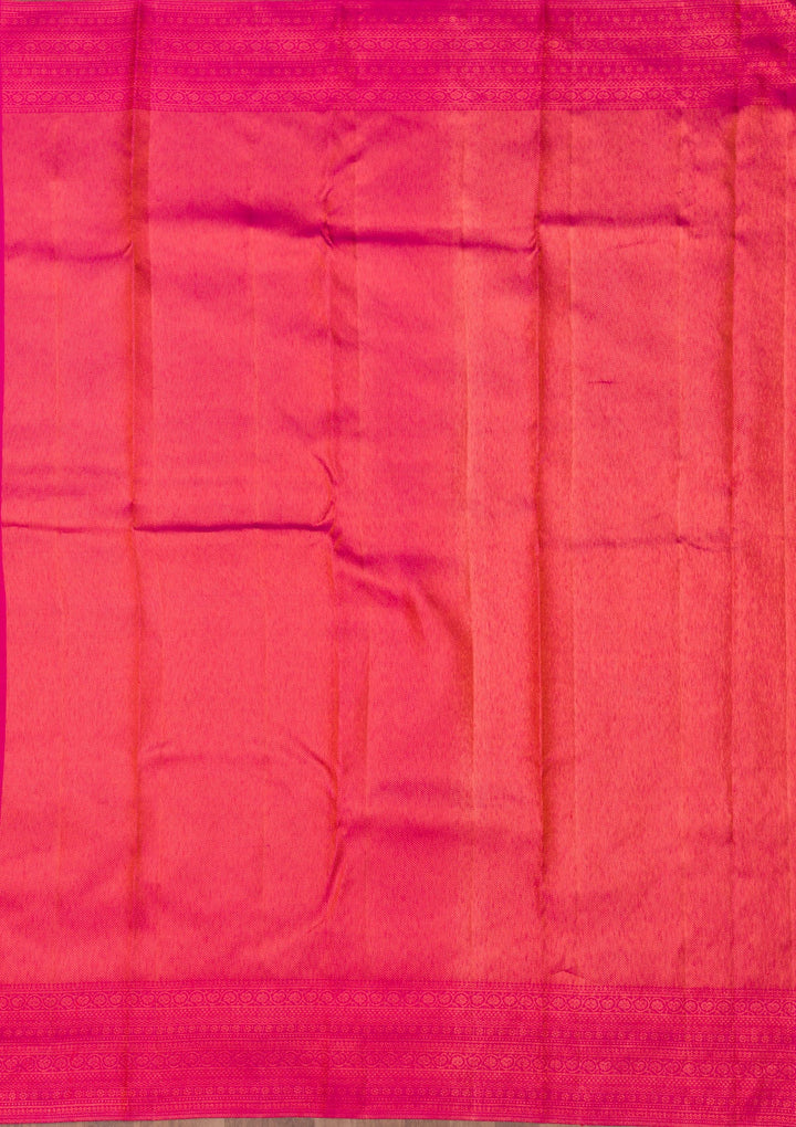 Rani Pink Zariwork Pure Silk Saree-Koskii