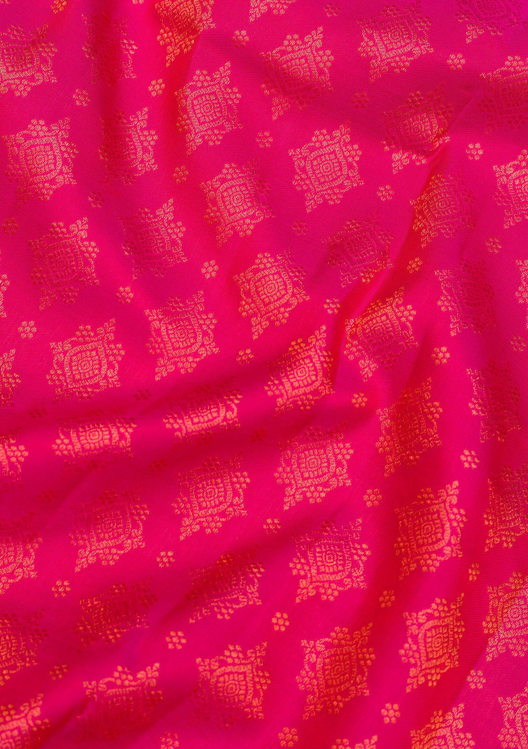 Rani Pink Zariwork Pure Silk Saree-Koskii