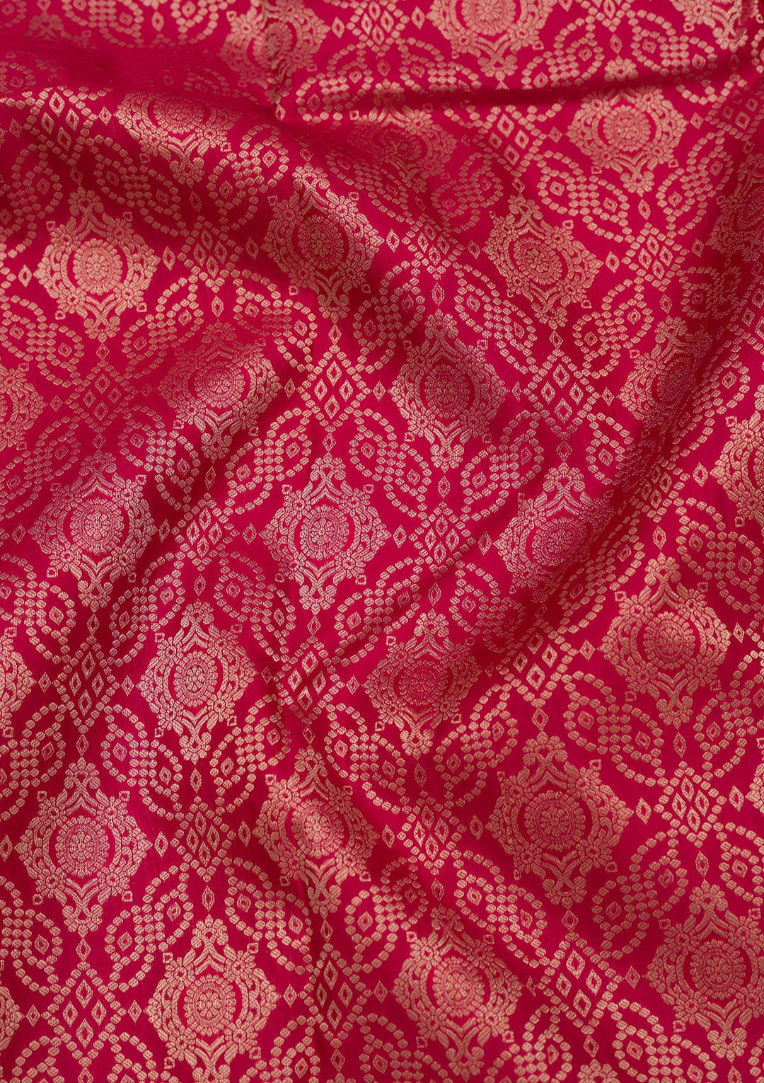 Rani Pink Zariwork Pure Silk Saree-Koskii