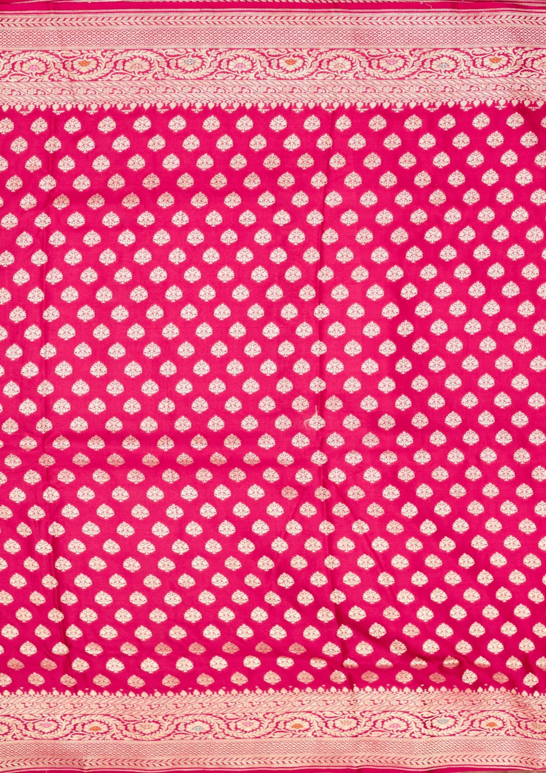 Rani Pink Zariwork Pure Silk Saree-Koskii