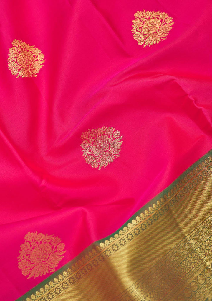 Rani Pink Zariwork Pure Silk Saree