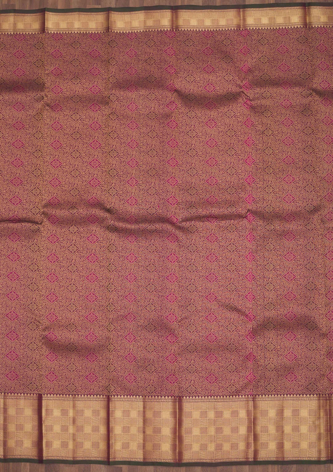 Rani Pink Zariwork Pure Silk Saree