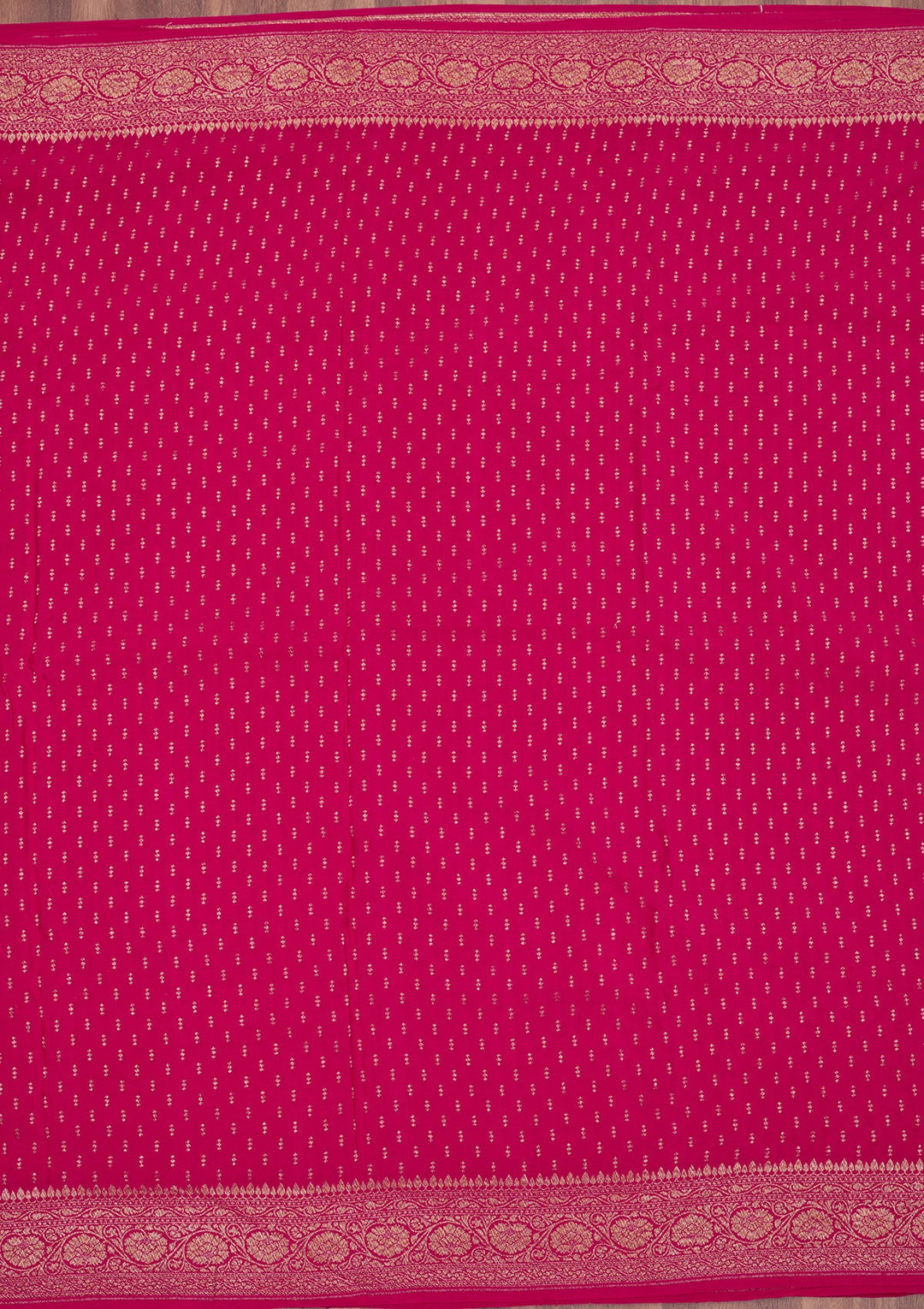 Rani Pink Zariwork Pure Silk Saree-Koskii