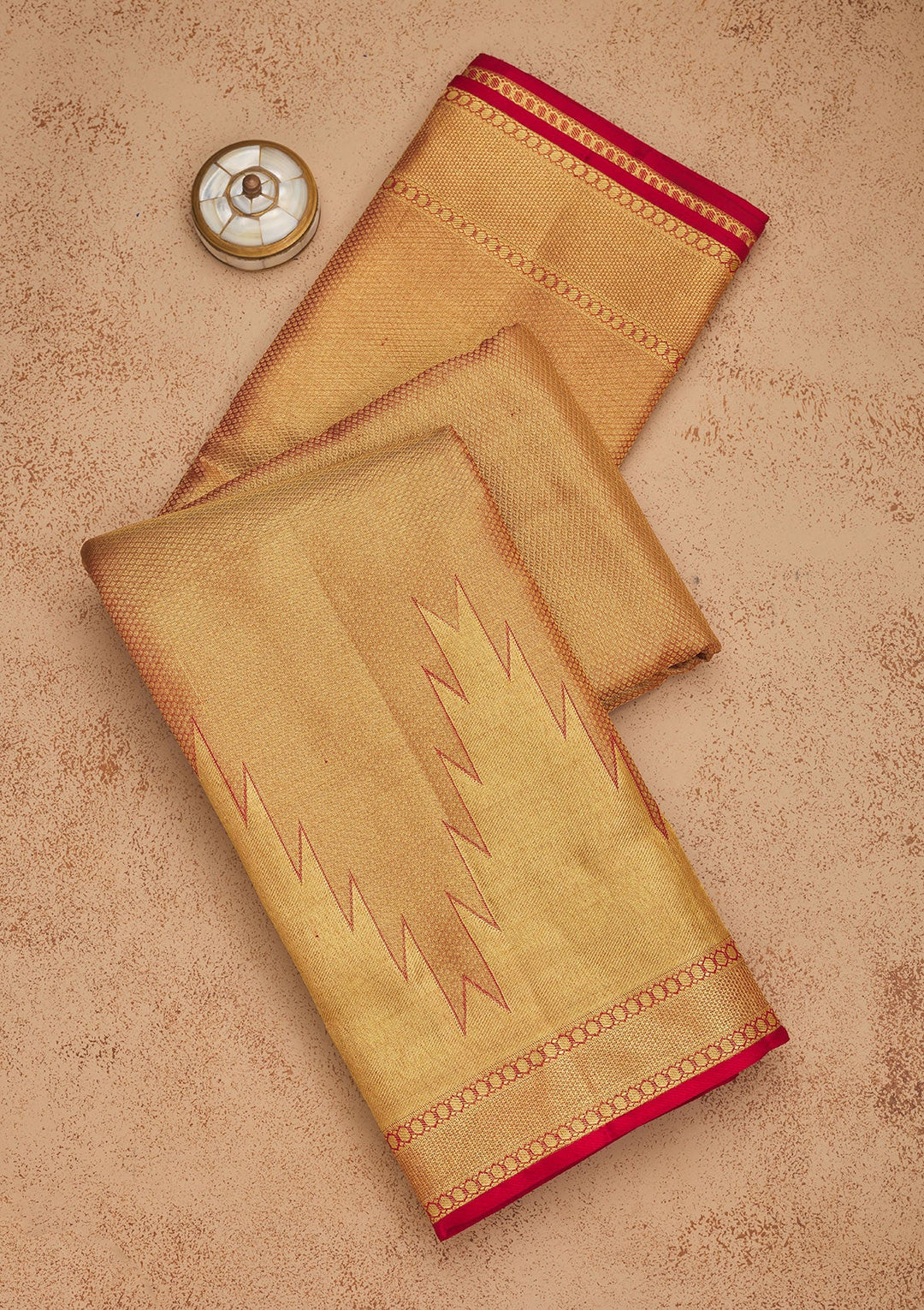 Red Zariwork Pure Silk Saree-Koskii
