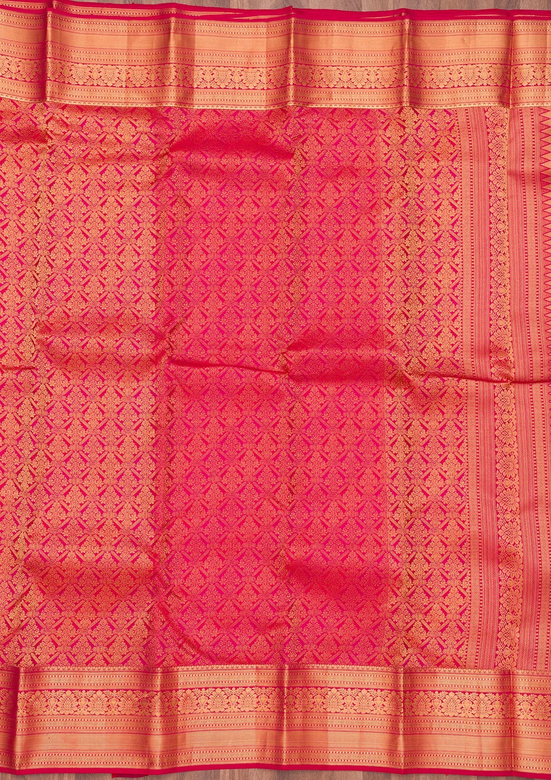 Red Zariwork Pure Silk Saree-Koskii