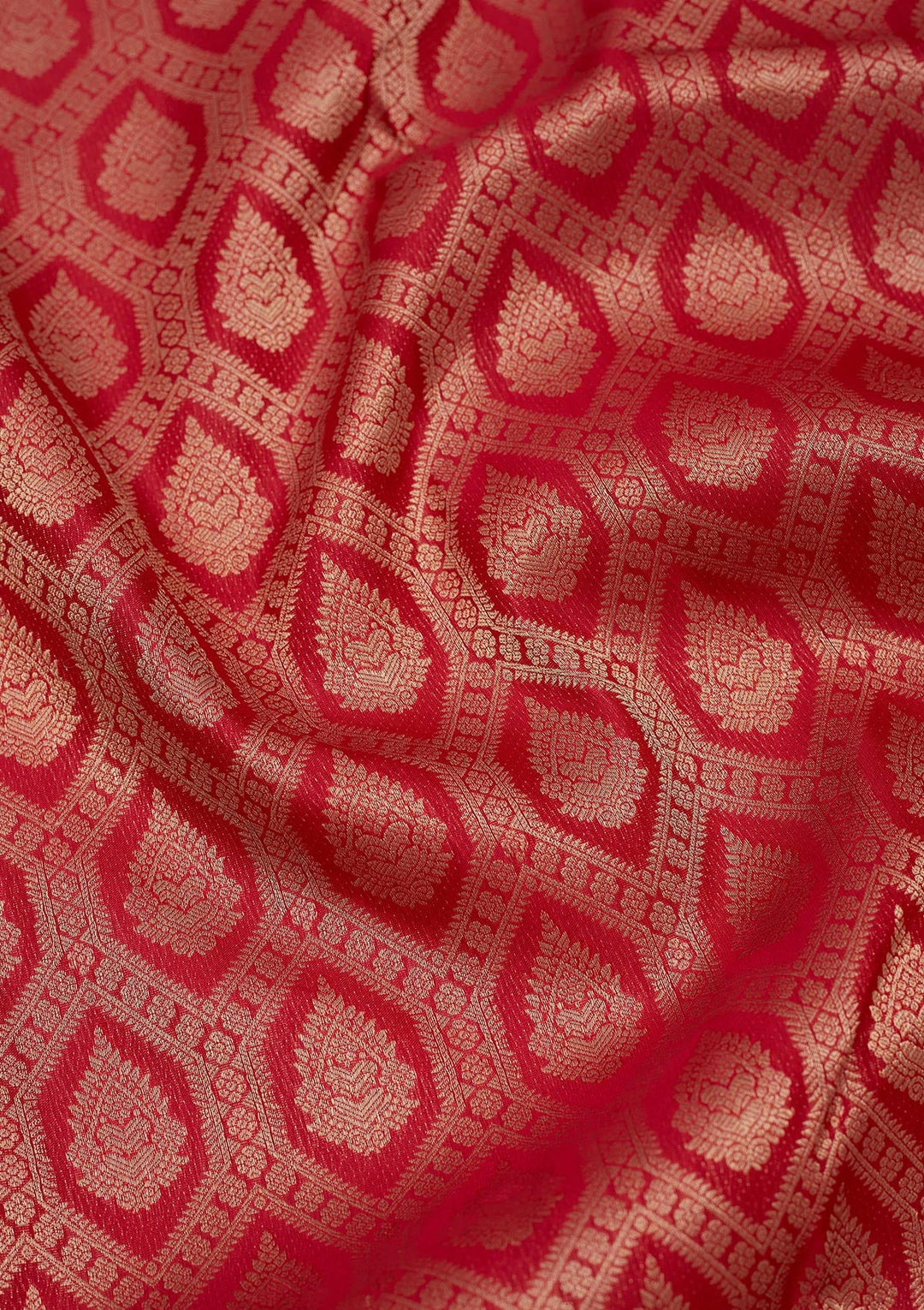 Red Zariwork Pure Silk Saree-Koskii