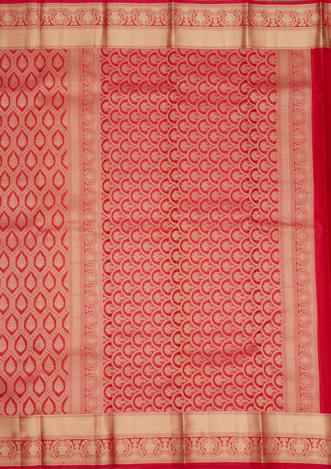 Red Zariwork Pure Silk Saree-Koskii