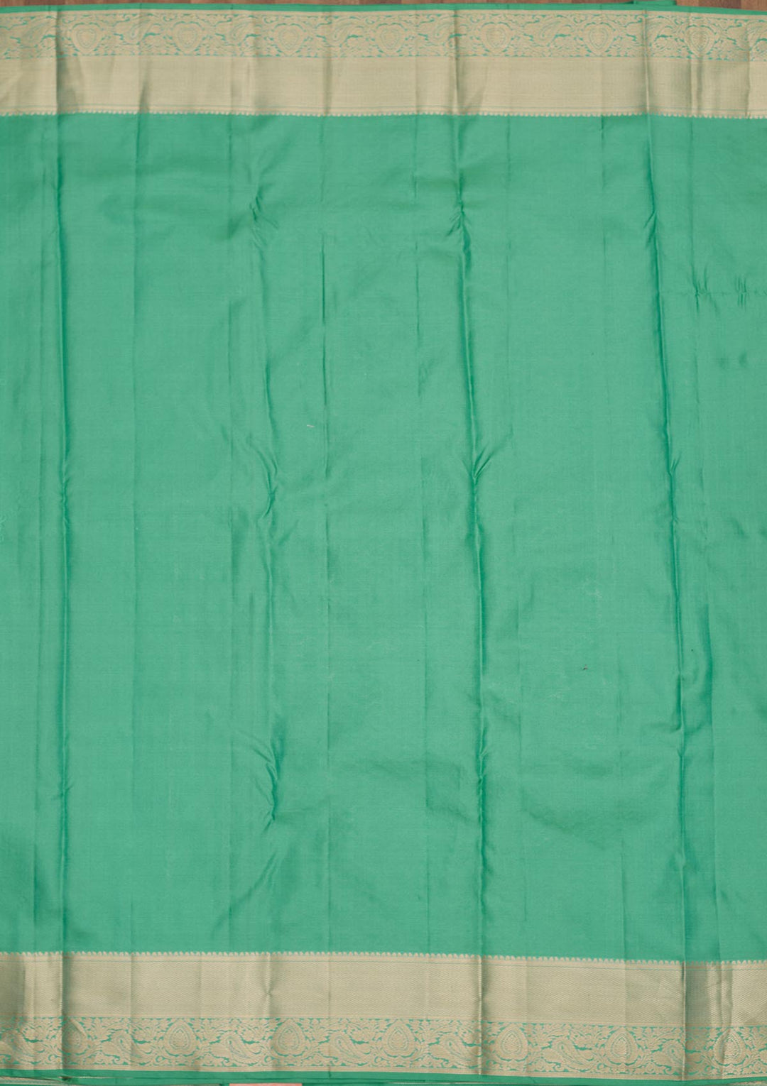 Sea Green Zariwork Pure Silk Saree-Koskii