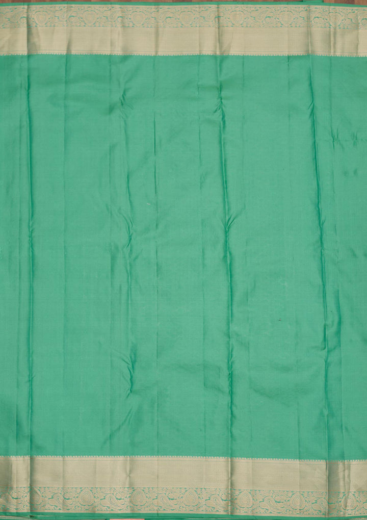 Sea Green Zariwork Pure Silk Saree-Koskii
