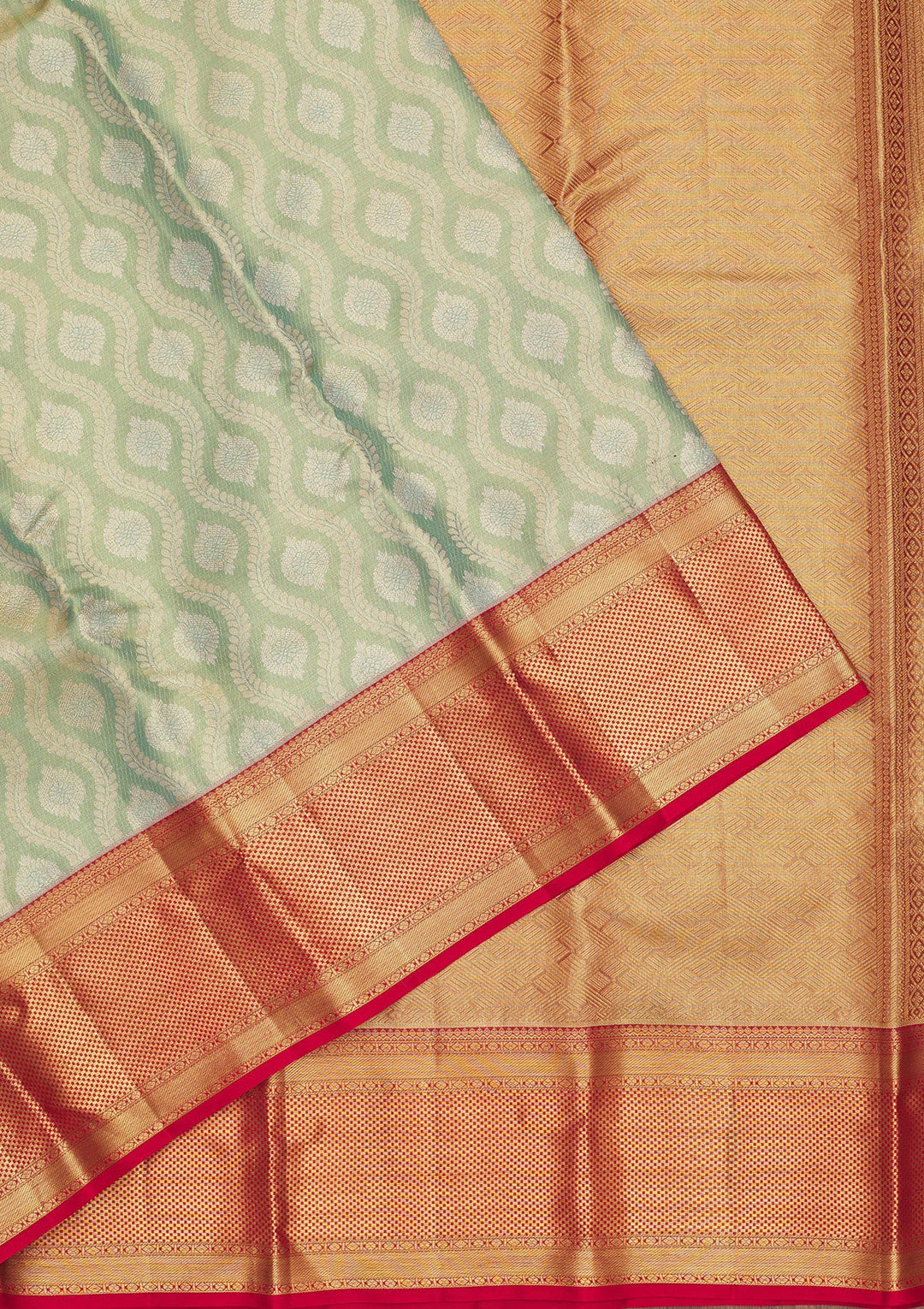 Sea Green Zariwork Pure Silk Saree