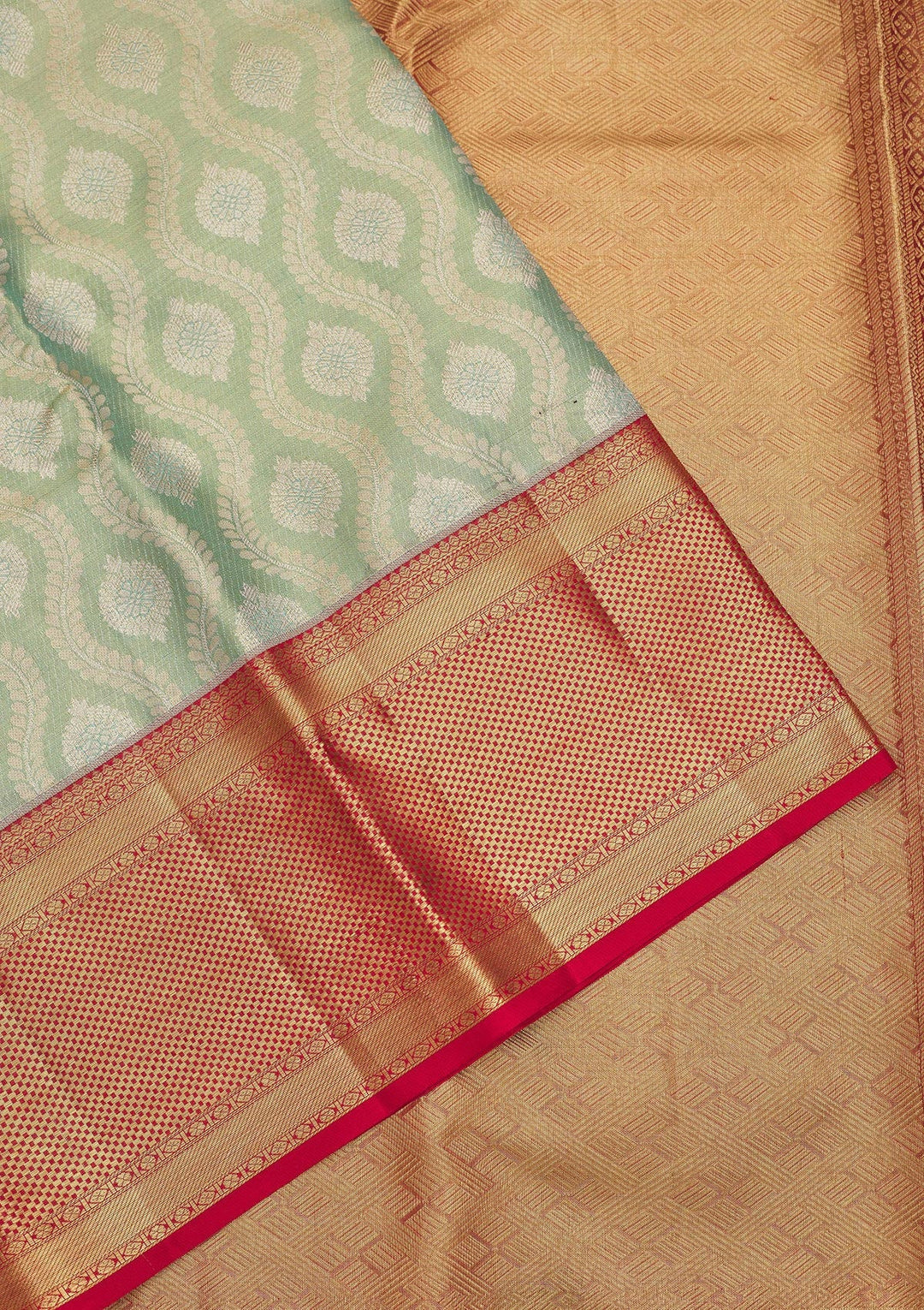Sea Green Zariwork Pure Silk Saree
