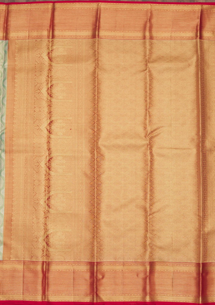 Sea Green Zariwork Pure Silk Saree