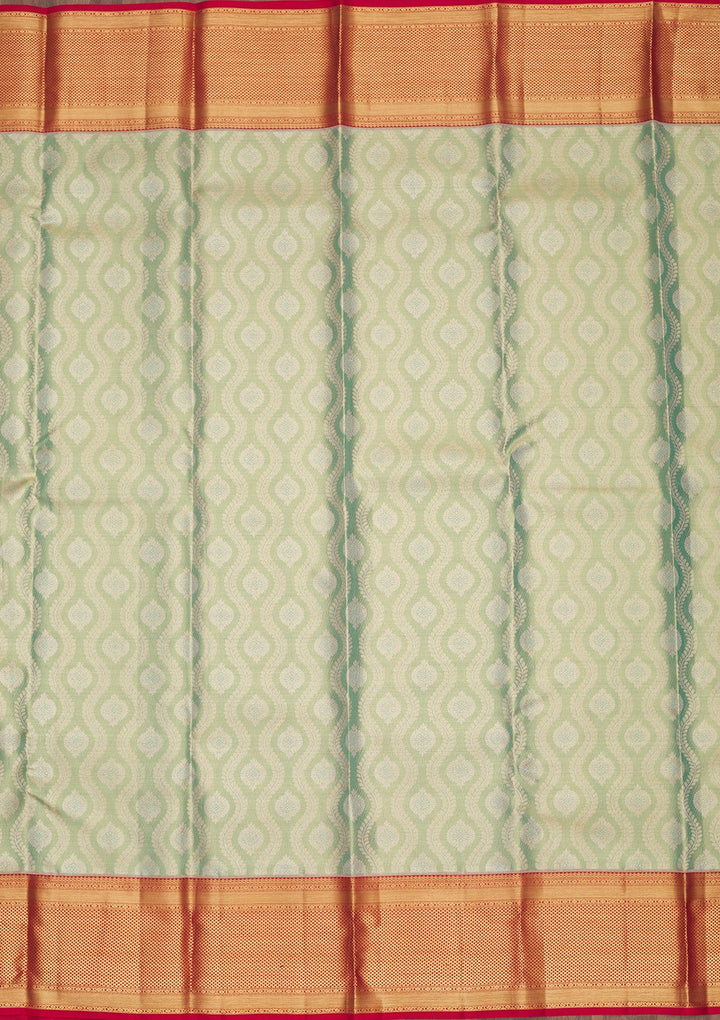 Sea Green Zariwork Pure Silk Saree