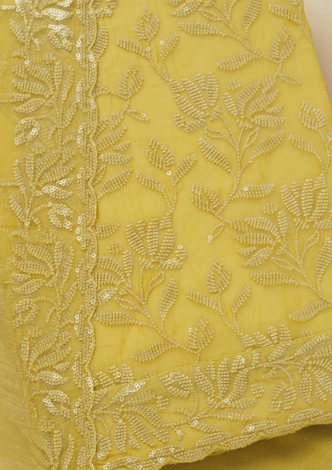 Sky Blue Threadwork Organza Unstitched Salwar Suit-Koskii