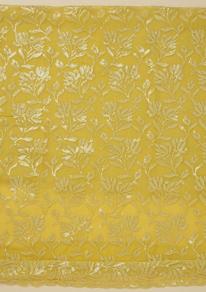 Sky Blue Threadwork Organza Unstitched Salwar Suit-Koskii