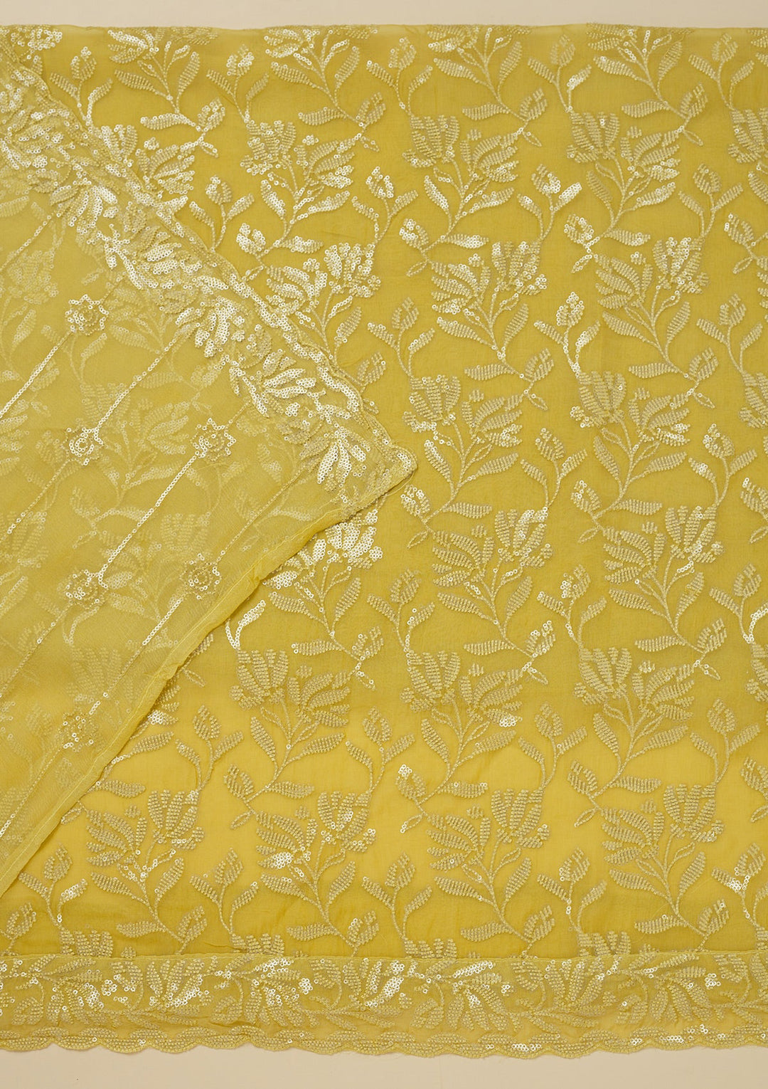 Sky Blue Threadwork Organza Unstitched Salwar Suit-Koskii