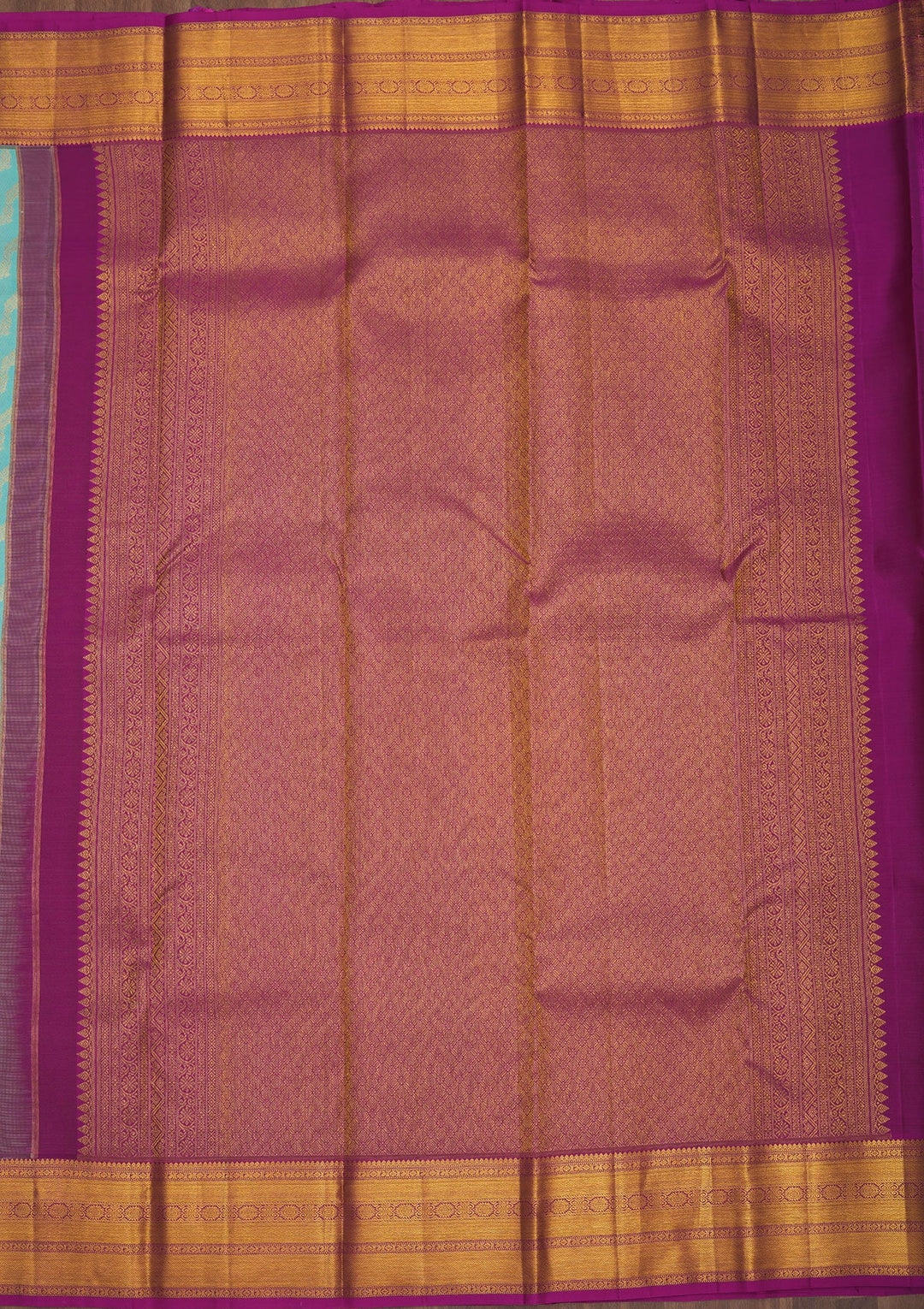 Sky Blue Zariwork Pure Silk Saree-Koskii