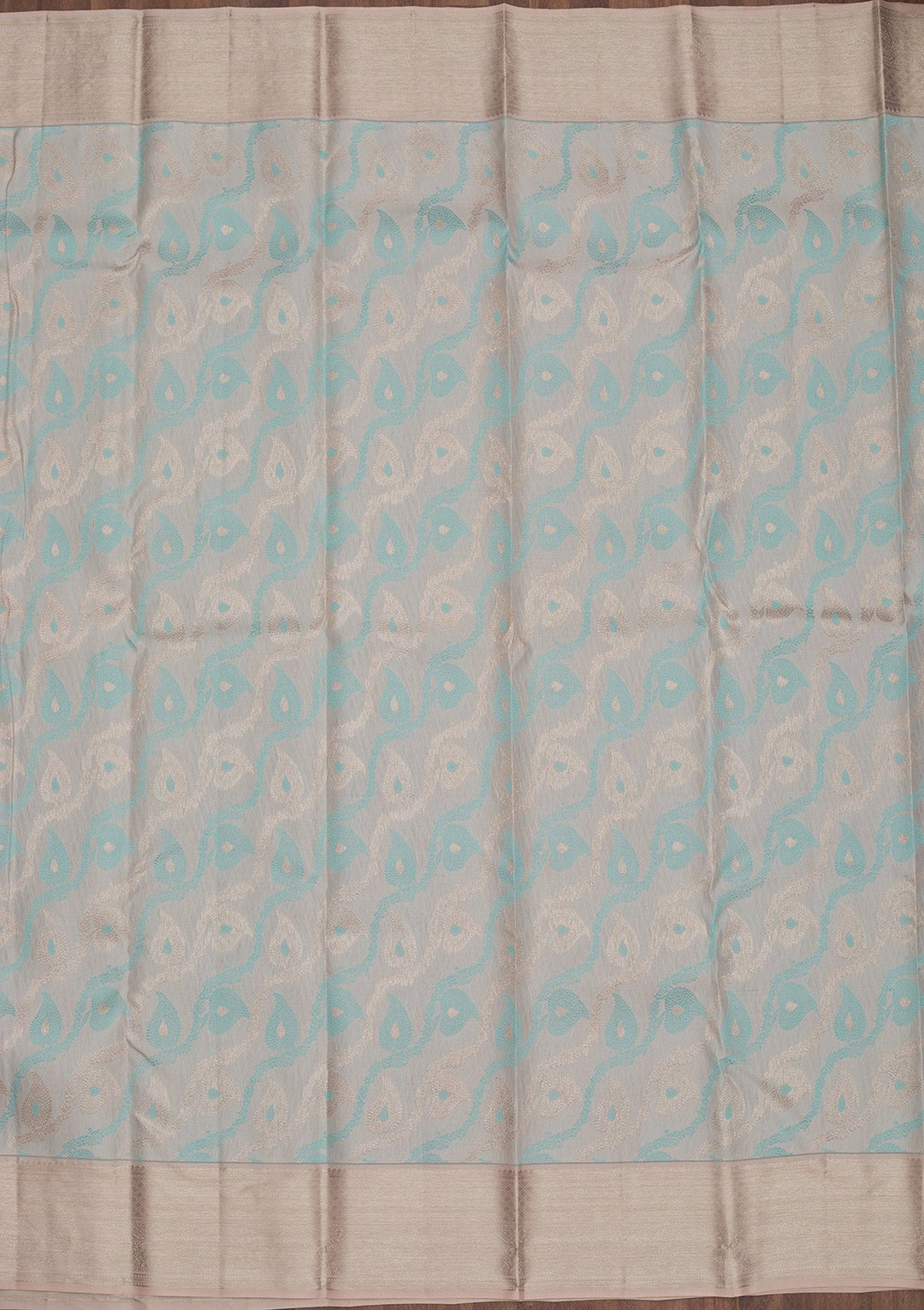 Sky Blue Zariwork Pure Silk Saree