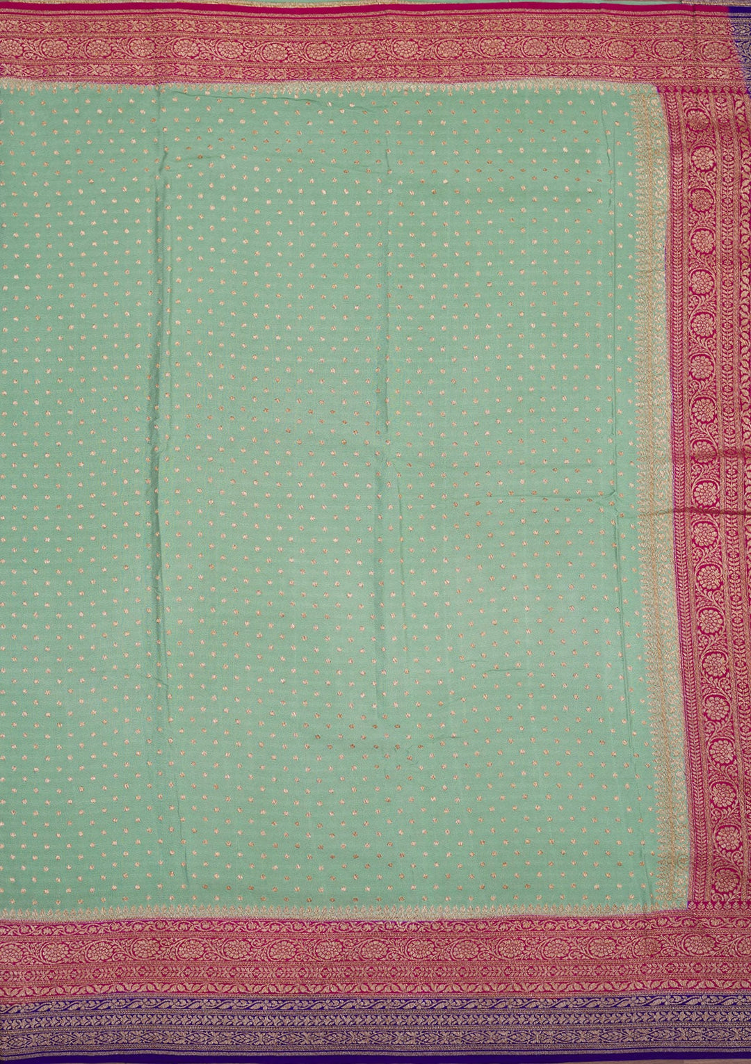 Turquoise Blue Zariwork Pure Silk Saree