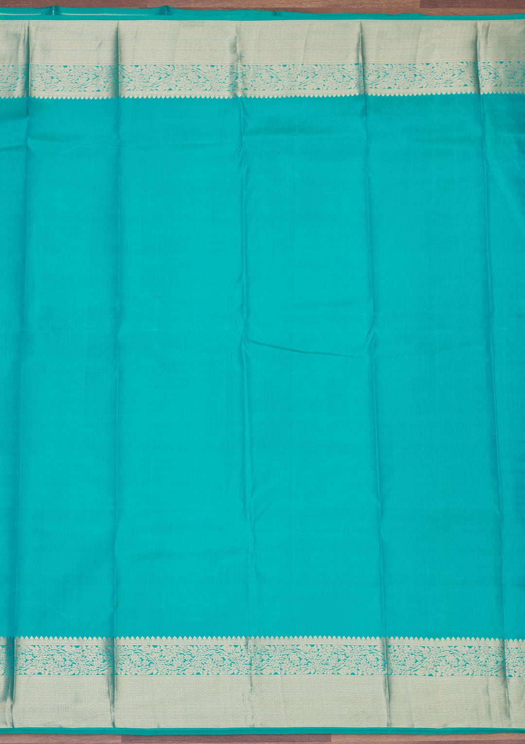 Turquoise Blue Zariwork Pure Silk Saree-Koskii