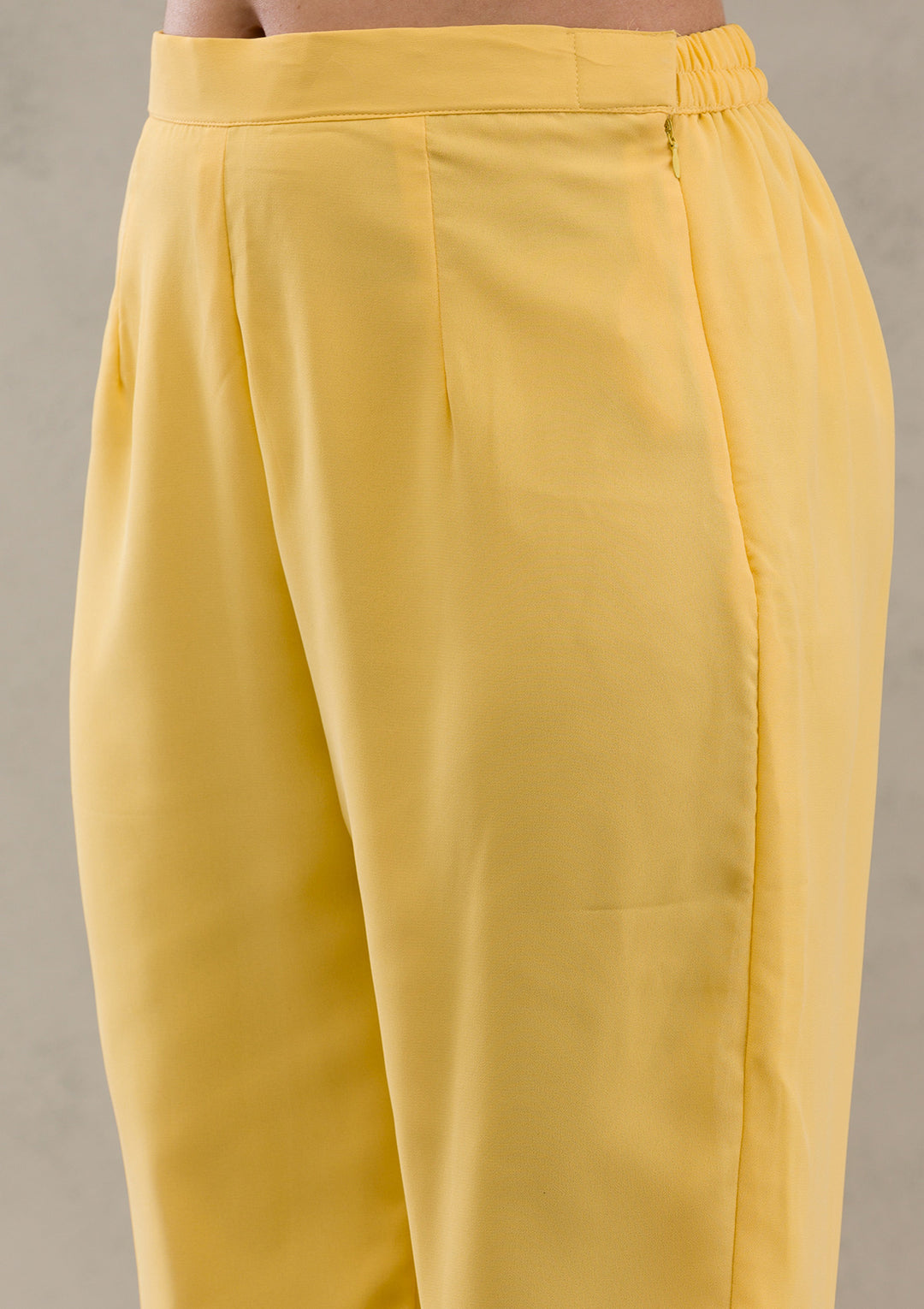 Yellow Threadwork Georgette Readymade Salwar Kameez