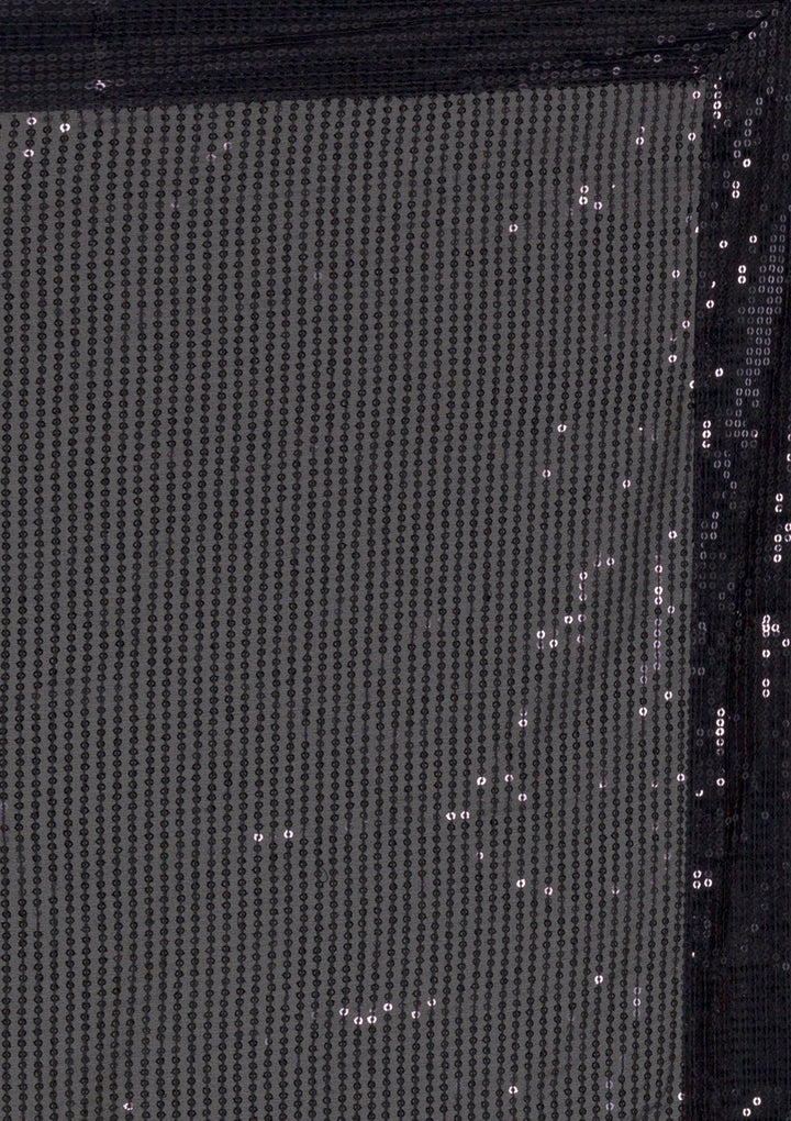 Black Sequins Georgette Saree-Koskii