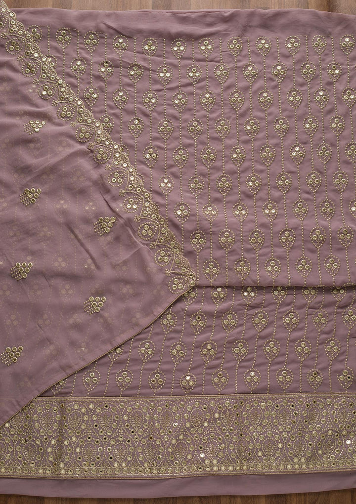 Lavender Gotapatti Georgette Unstitched Salwar Suit-Koskii