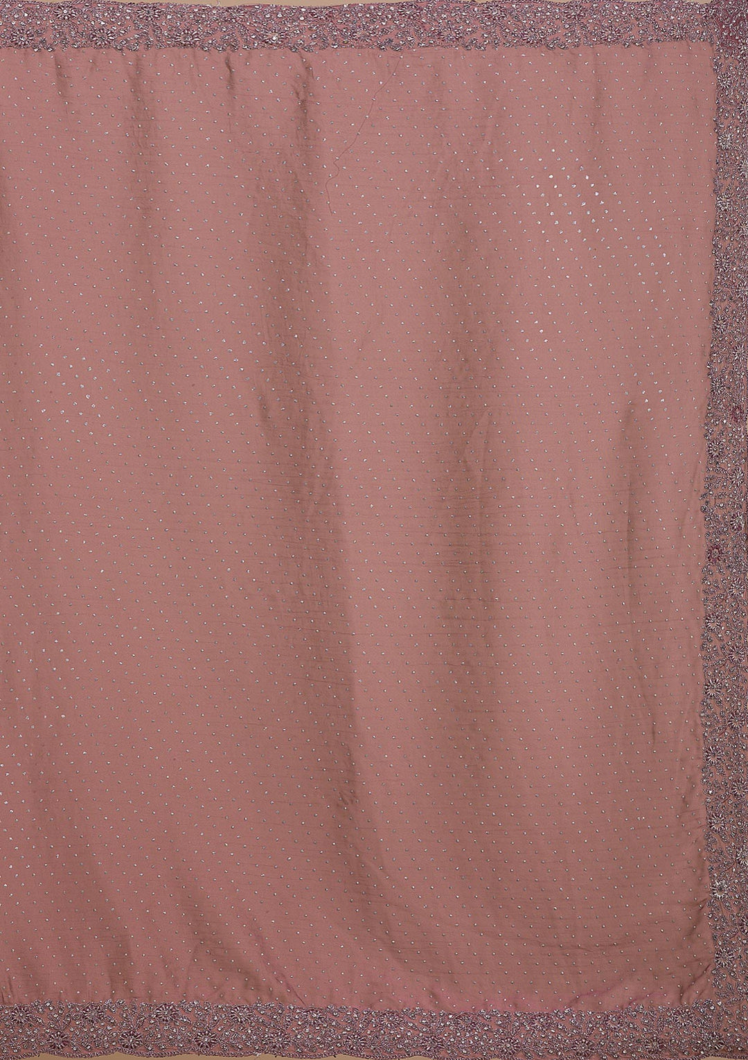 Lavender Silver Stonework Crepe Saree-Koskii