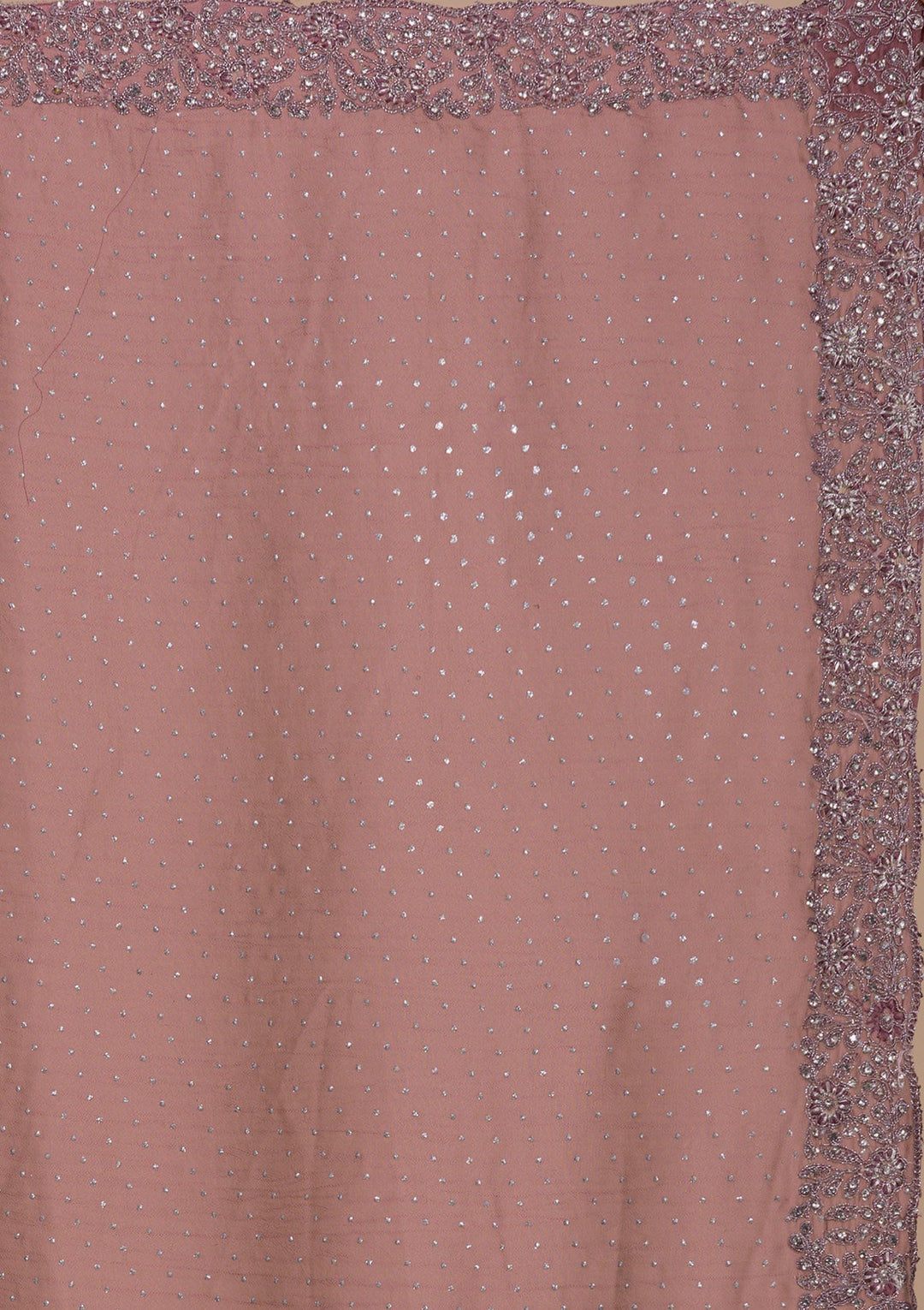 Lavender Silver Stonework Crepe Saree-Koskii