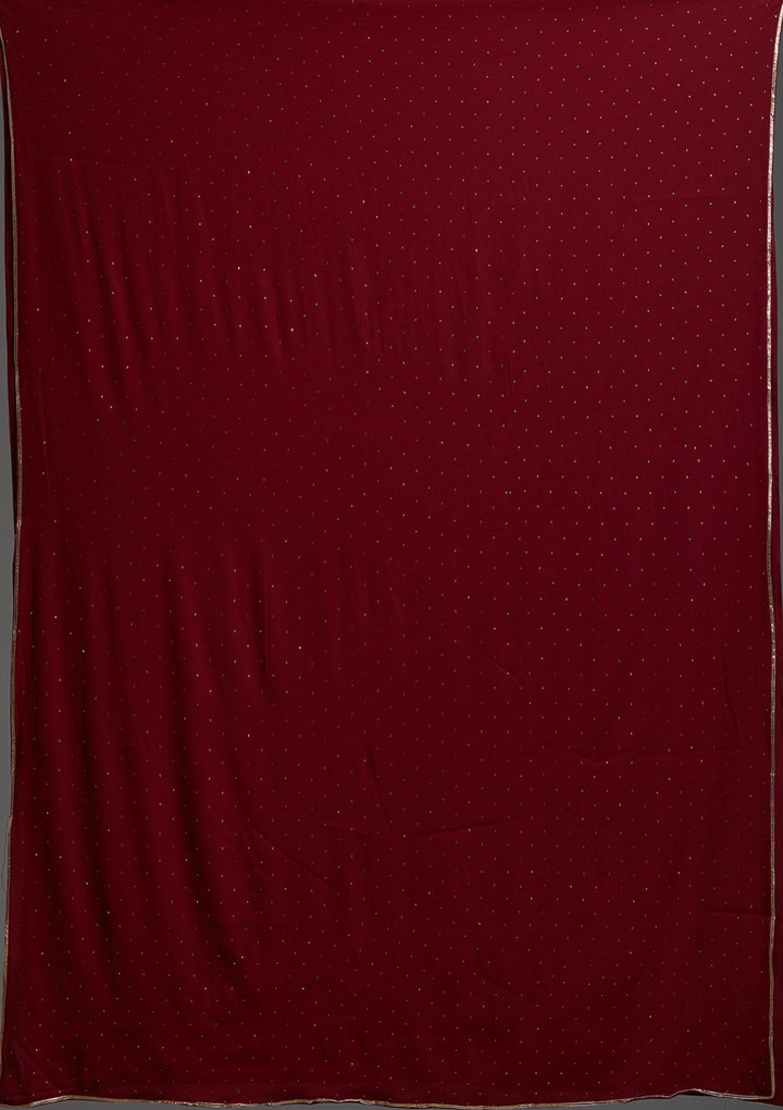 Maroon Sequins Semi Crepe Designer Salwar Suit-Koskii