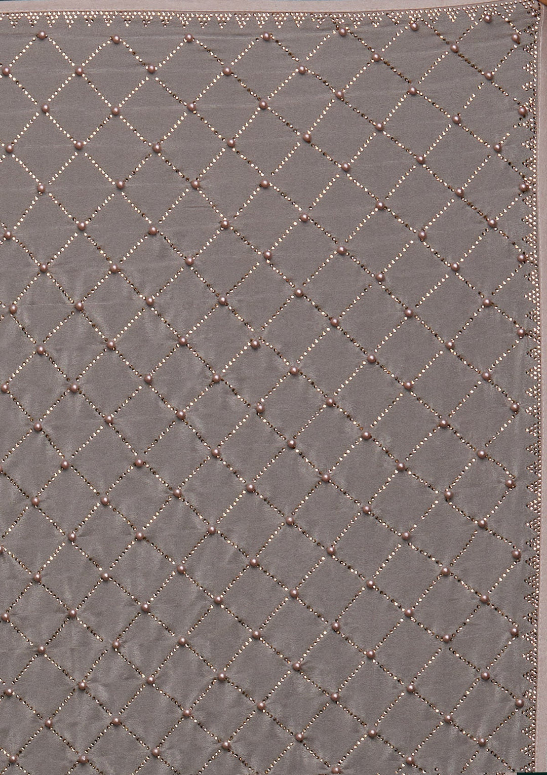 Mauve Swarovski Shimmer Designer Saree - Koskii