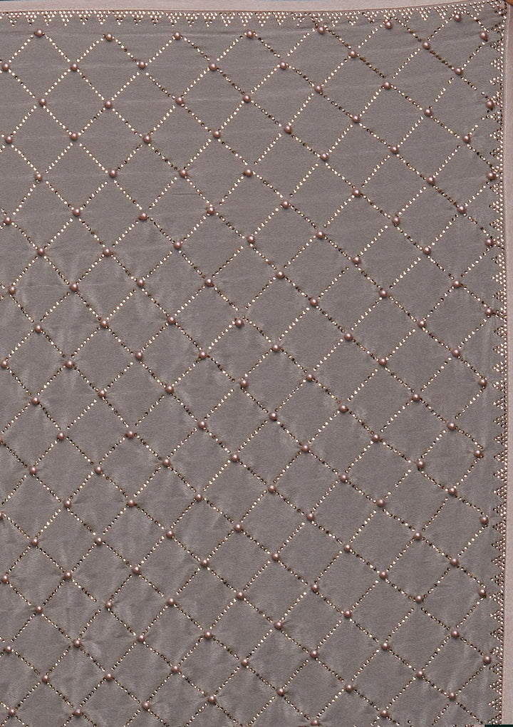 Mauve Swarovski Shimmer Designer Saree - Koskii