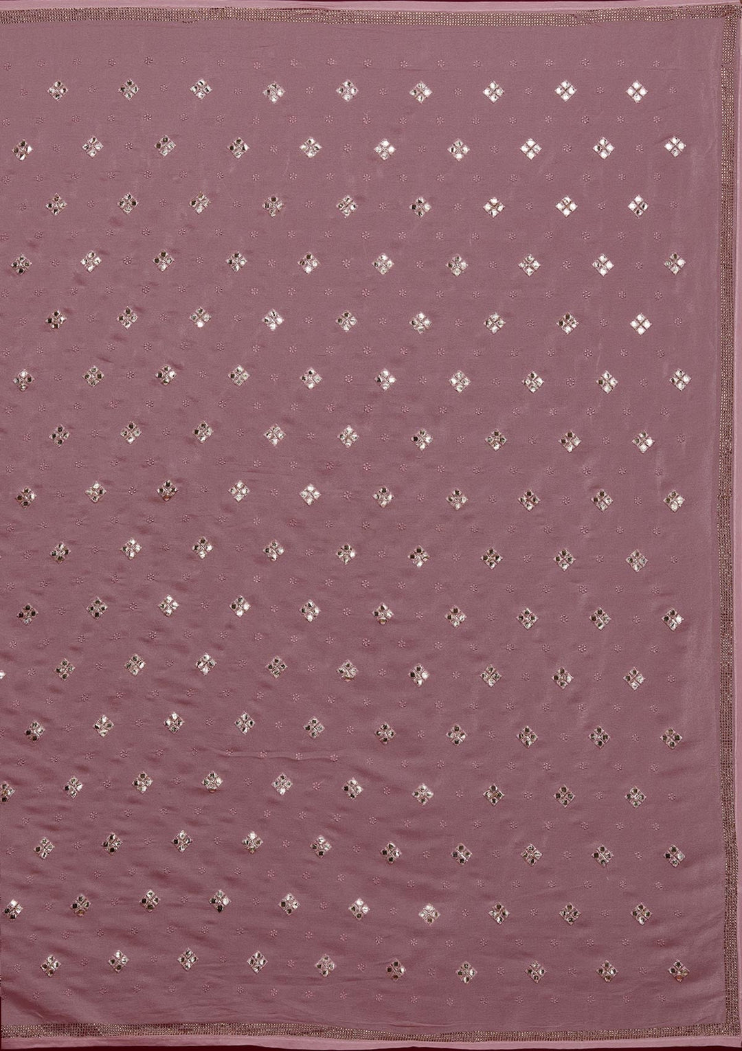 Onion Pink Swarovski Semi Crepe Designer Saree - Koskii