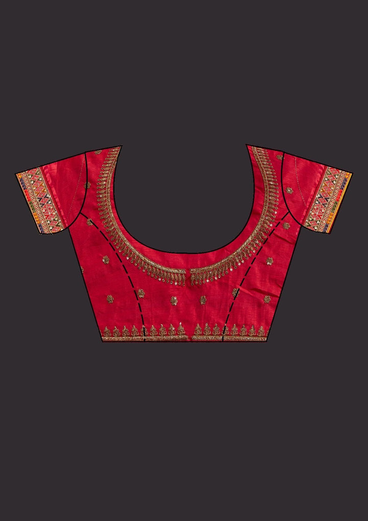 Orange Sequins Georgette Designer Saree - koskii