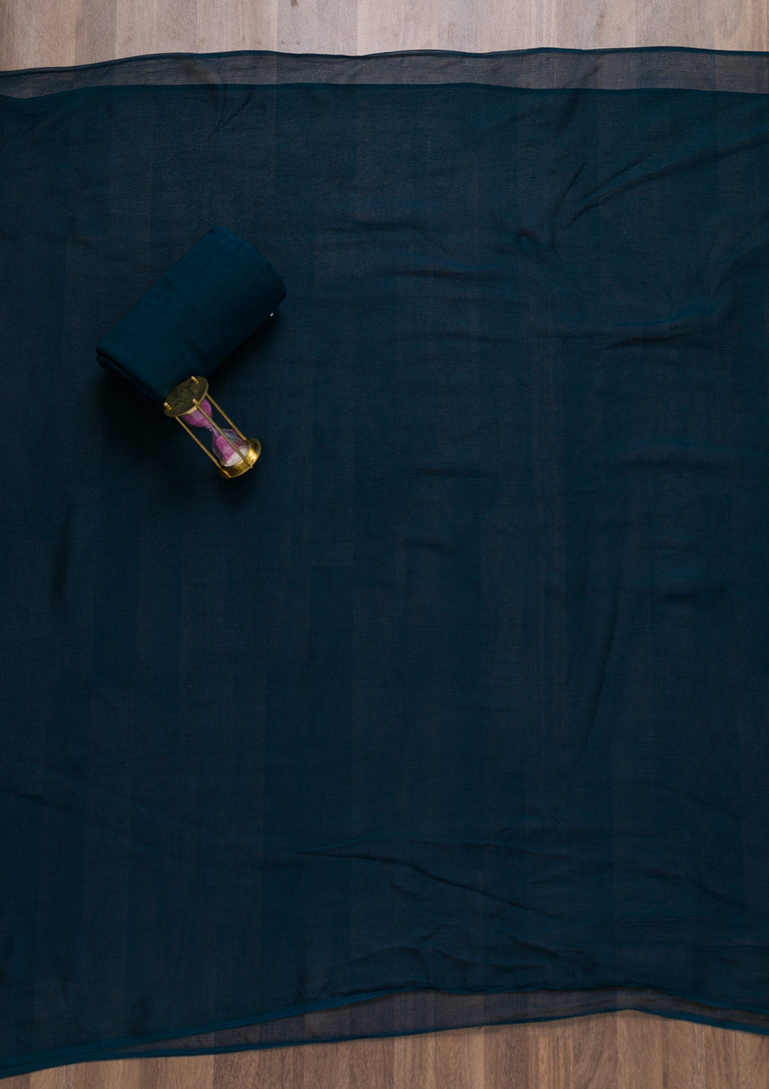 Peacock Blue Semi Crepe Swarovski Unstitched Salwar Suit-koskii