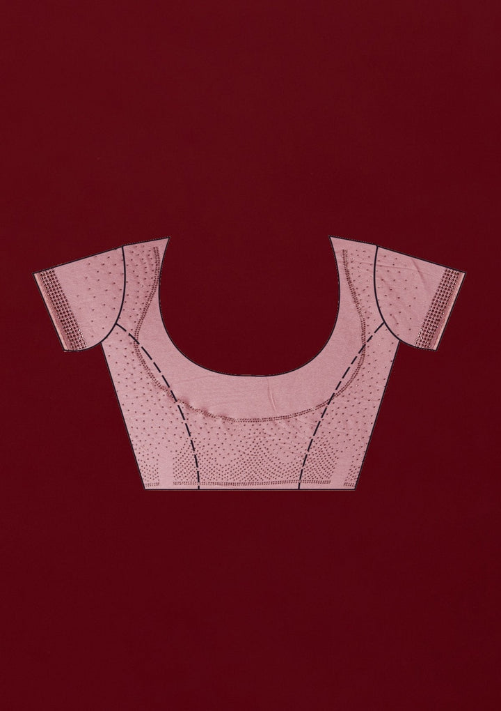 Pink Swarovski Georgette Designer Saree - koskii