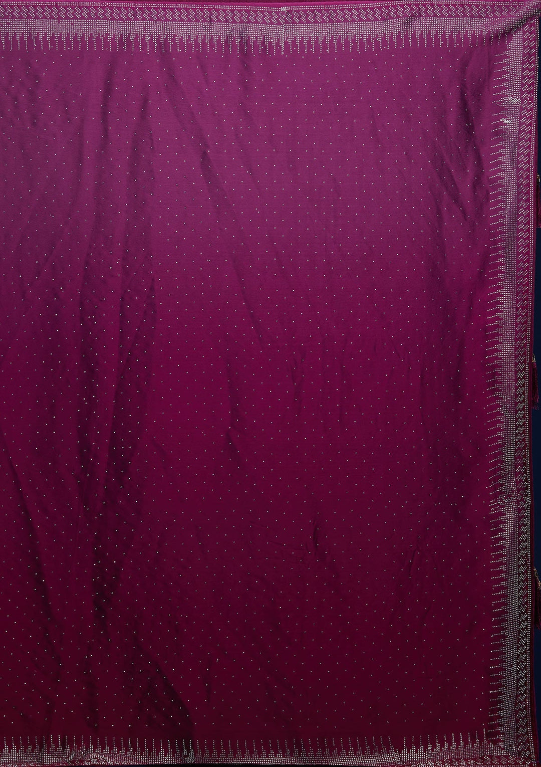 Wine Swarovski Semi Crepe Designer Saree - Koskii