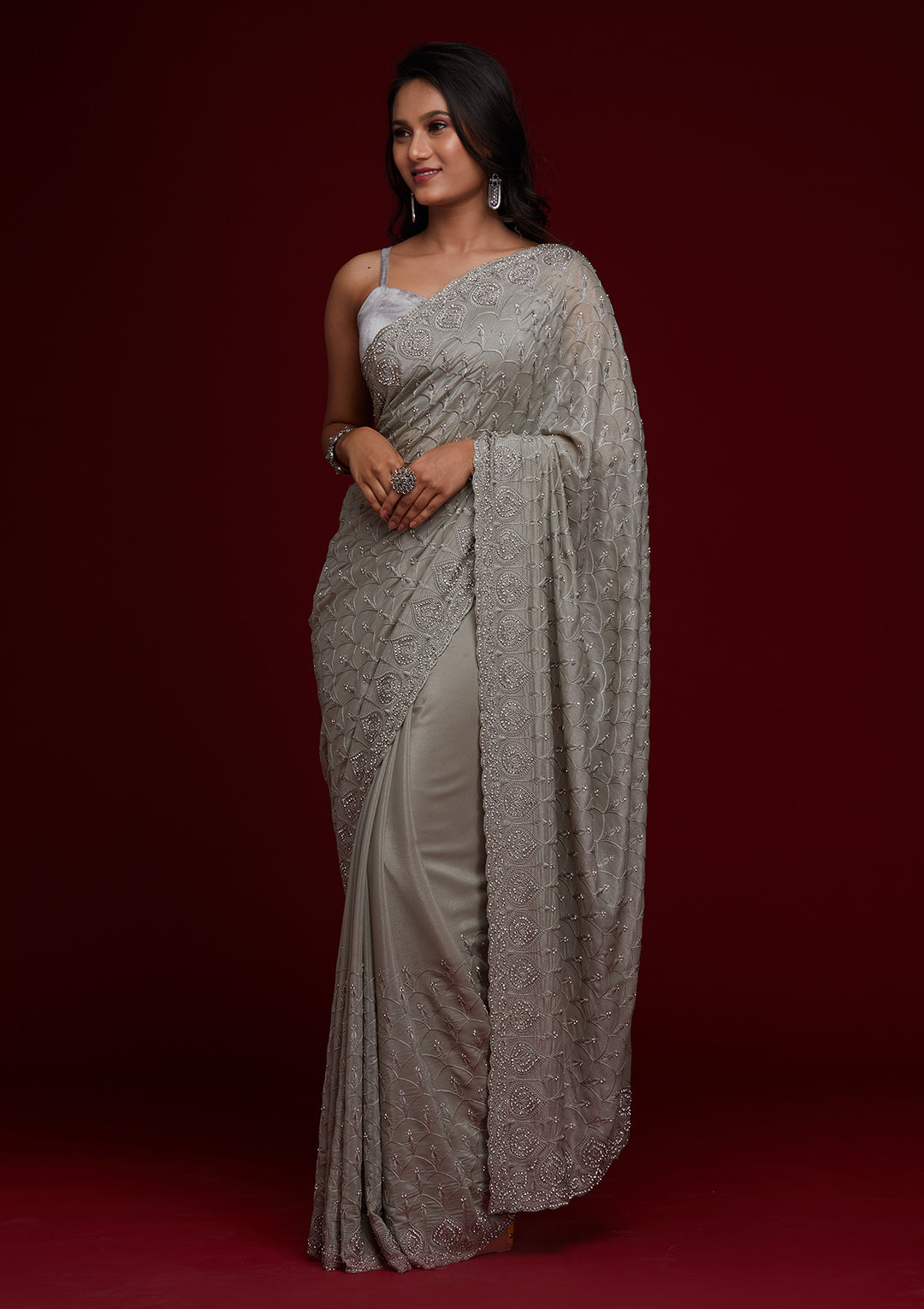 Silver Saree