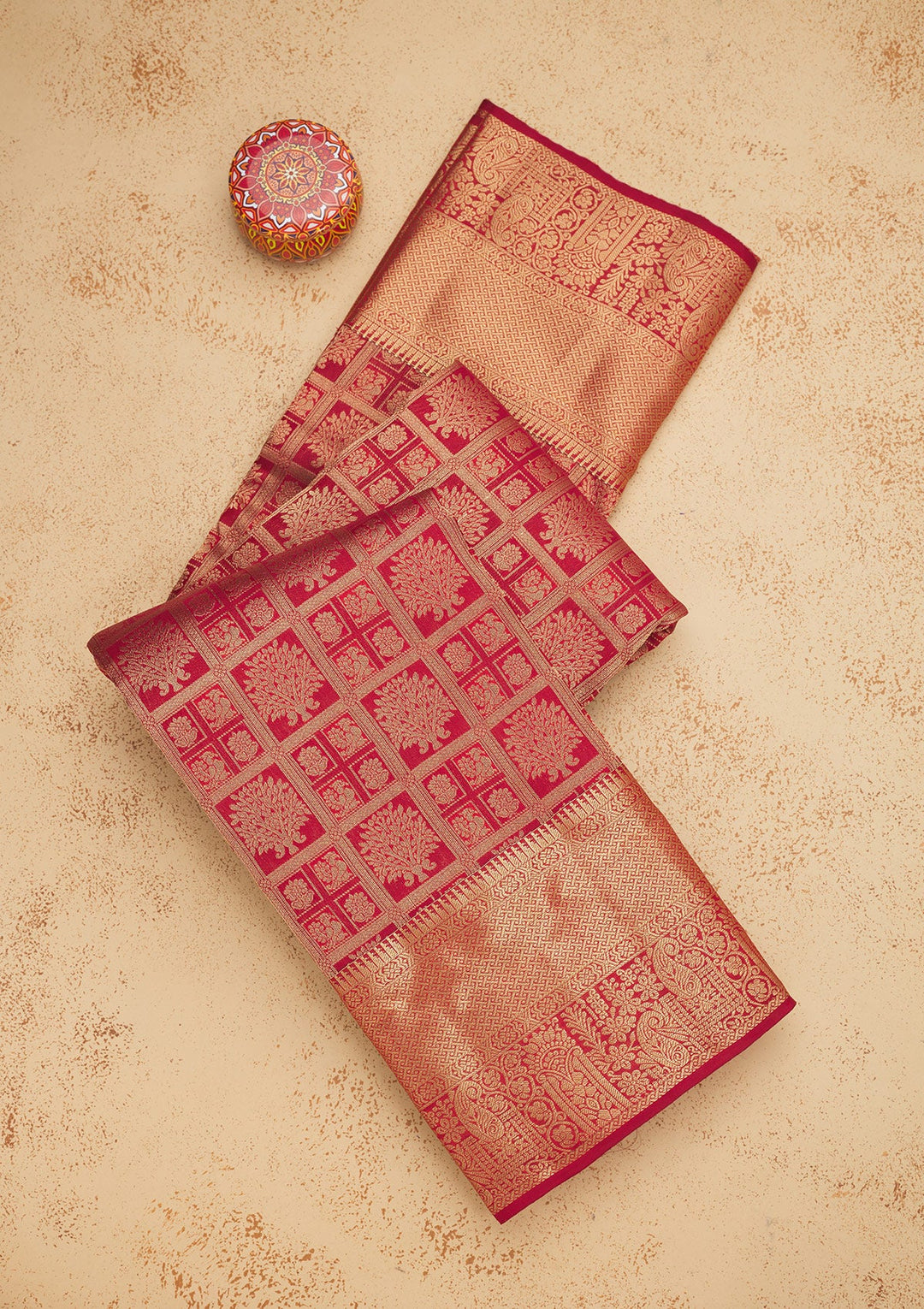 Checkered Silk Sarees - KOSKII