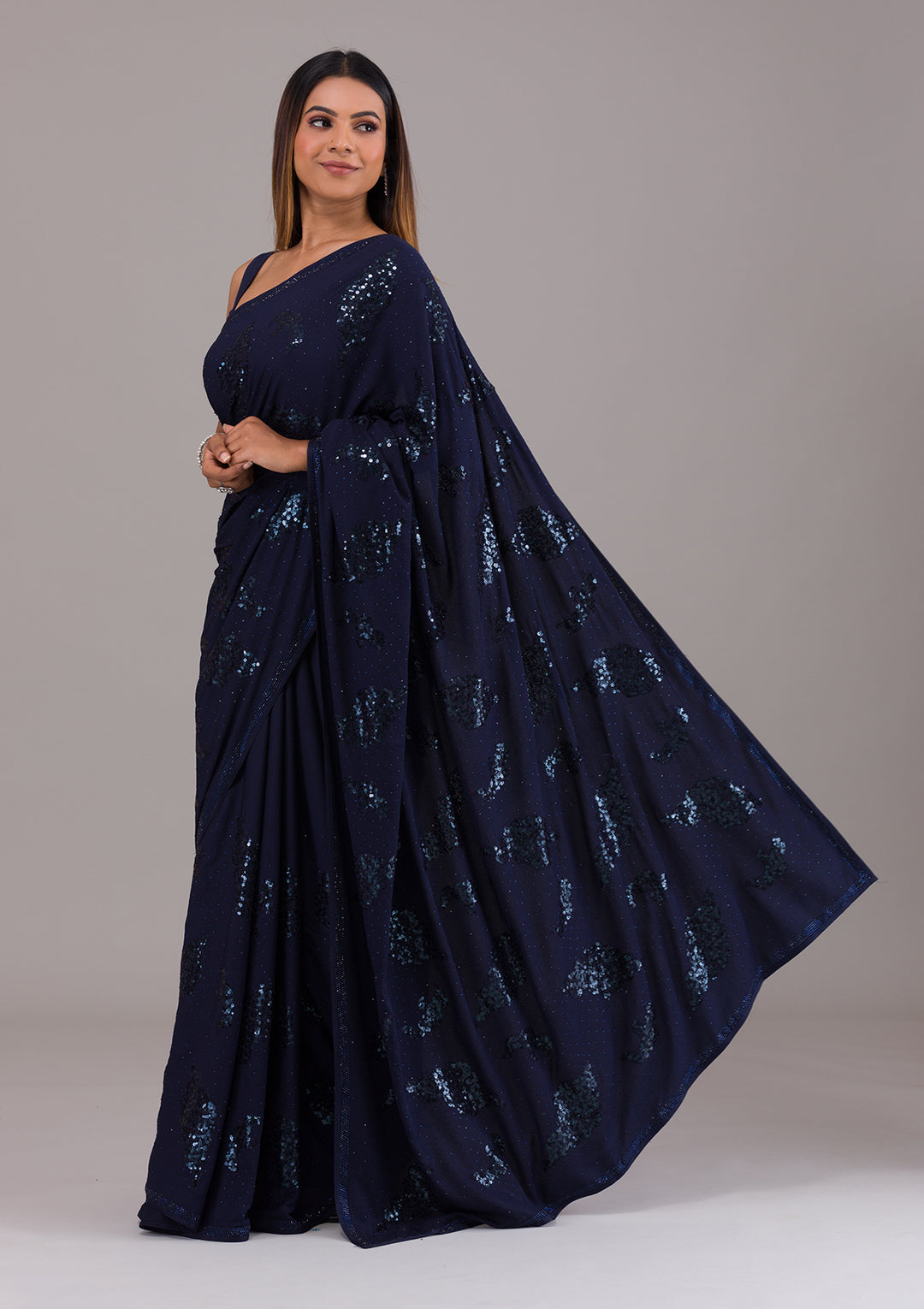 Navy Blue Saree