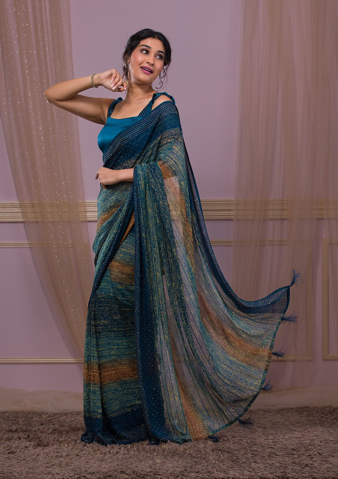 Peacock Blue Sarees