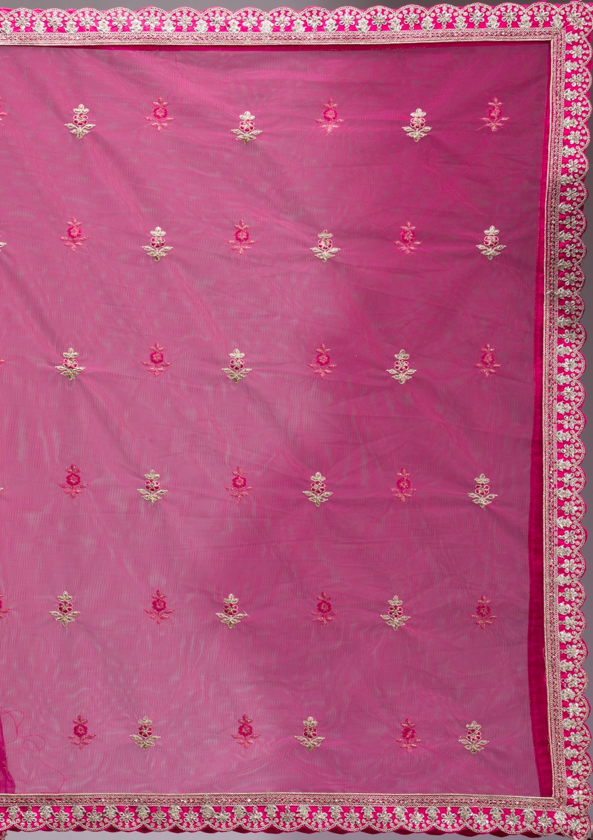Rani Pink Cording Raw Silk Readymade Lehenga-koskii