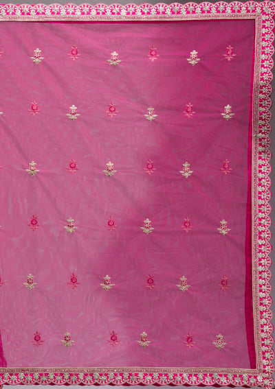 Rani Pink Cording Raw Silk Readymade Lehenga-koskii