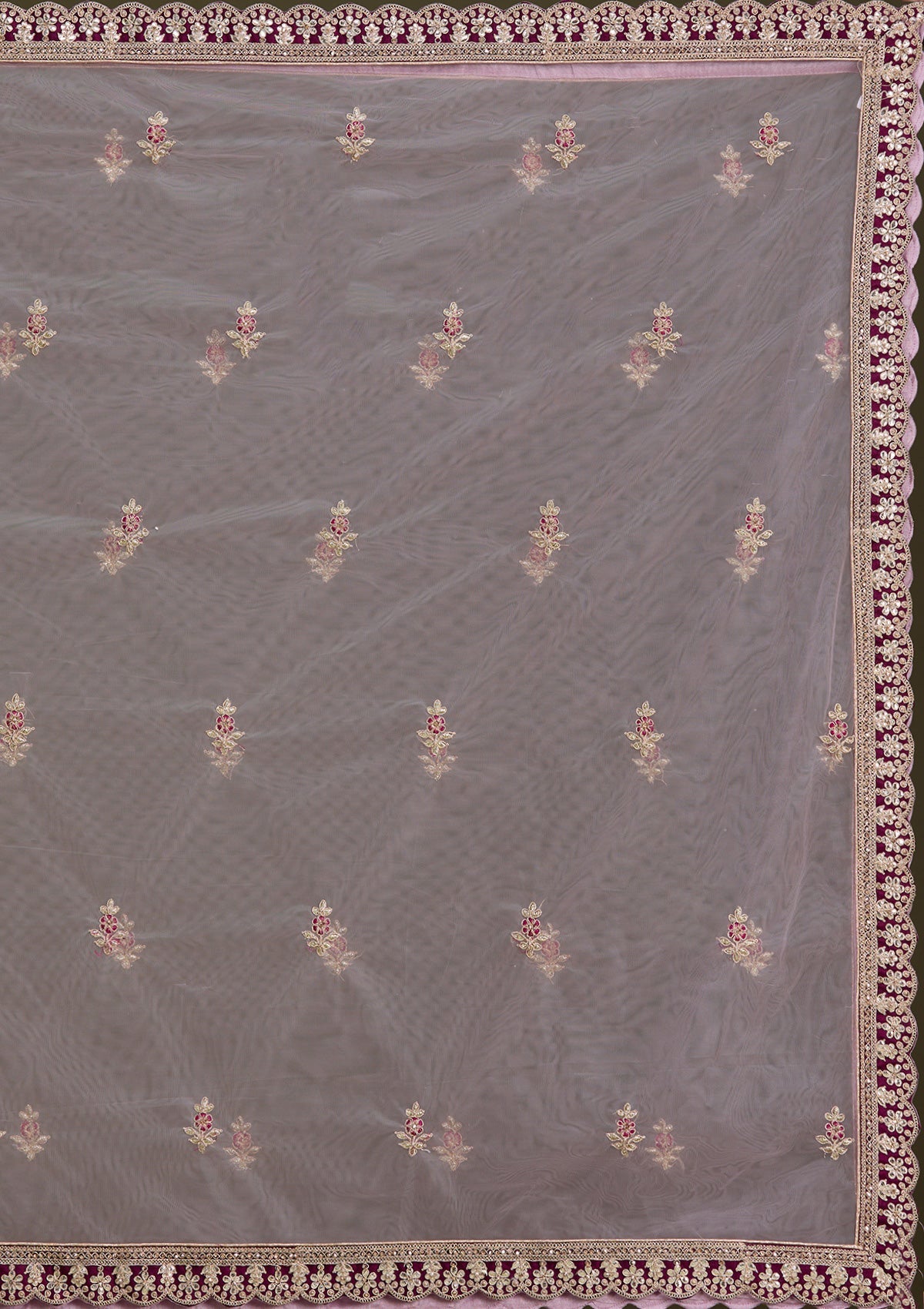 Wine Cording Raw Silk Readymade Lehenga-Koskii