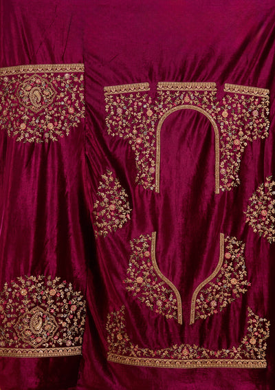 Pink Zariwork Net Semi-Stitched Lehenga-koskii