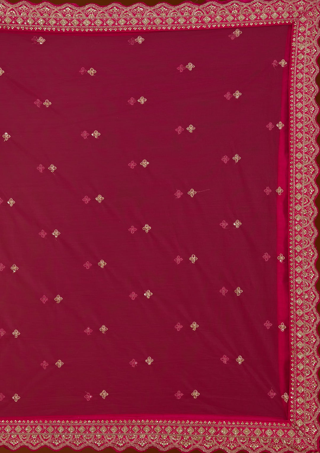 Rani Pink Zardosi Raw Silk Readymade Lehenga-koskii
