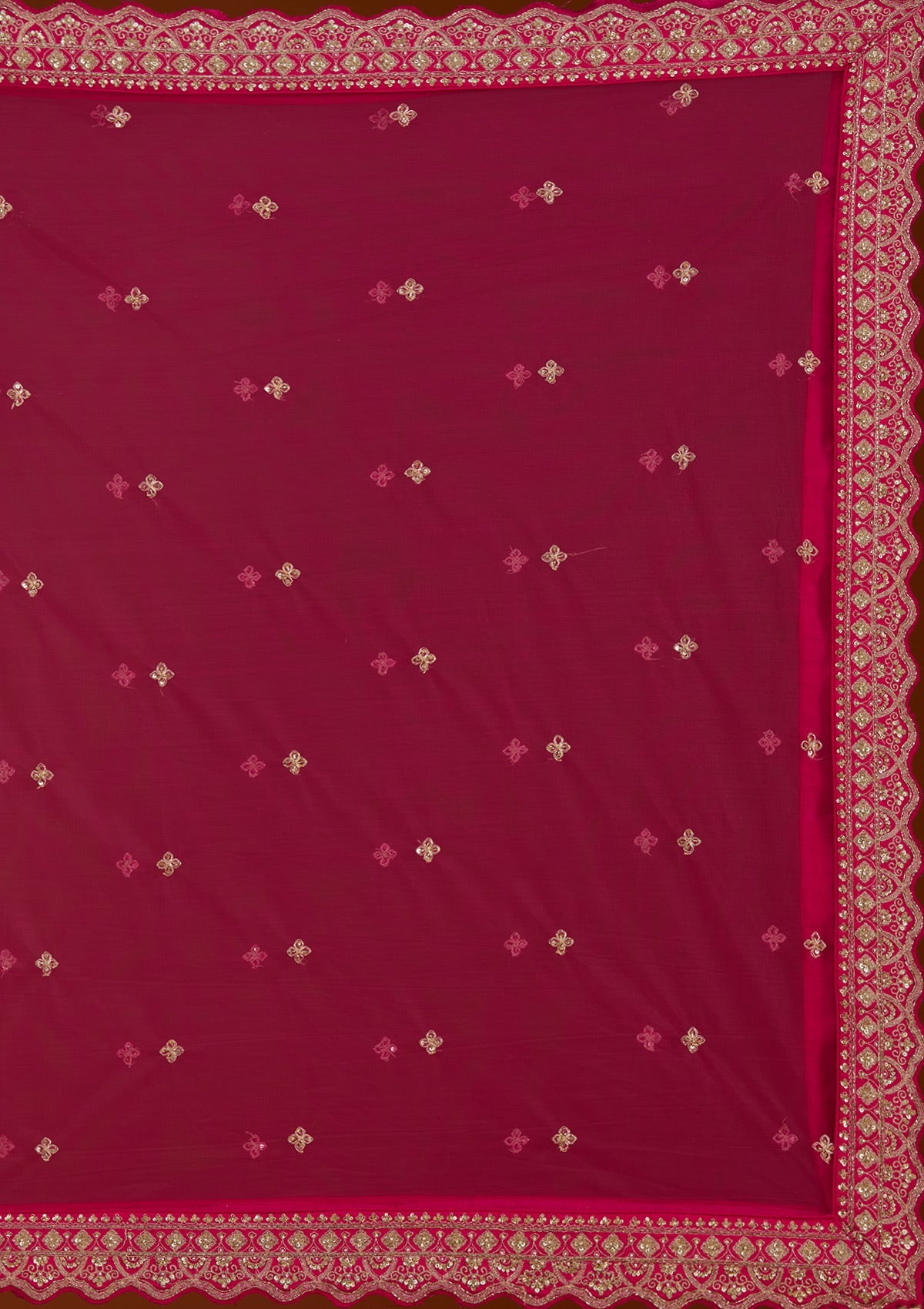 Rani Pink Zardosi Raw Silk Readymade Lehenga-koskii