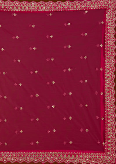 Rani Pink Zardosi Raw Silk Readymade Lehenga-koskii