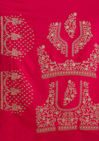 Rani Pink Zardosi Raw Silk Readymade Lehenga-koskii
