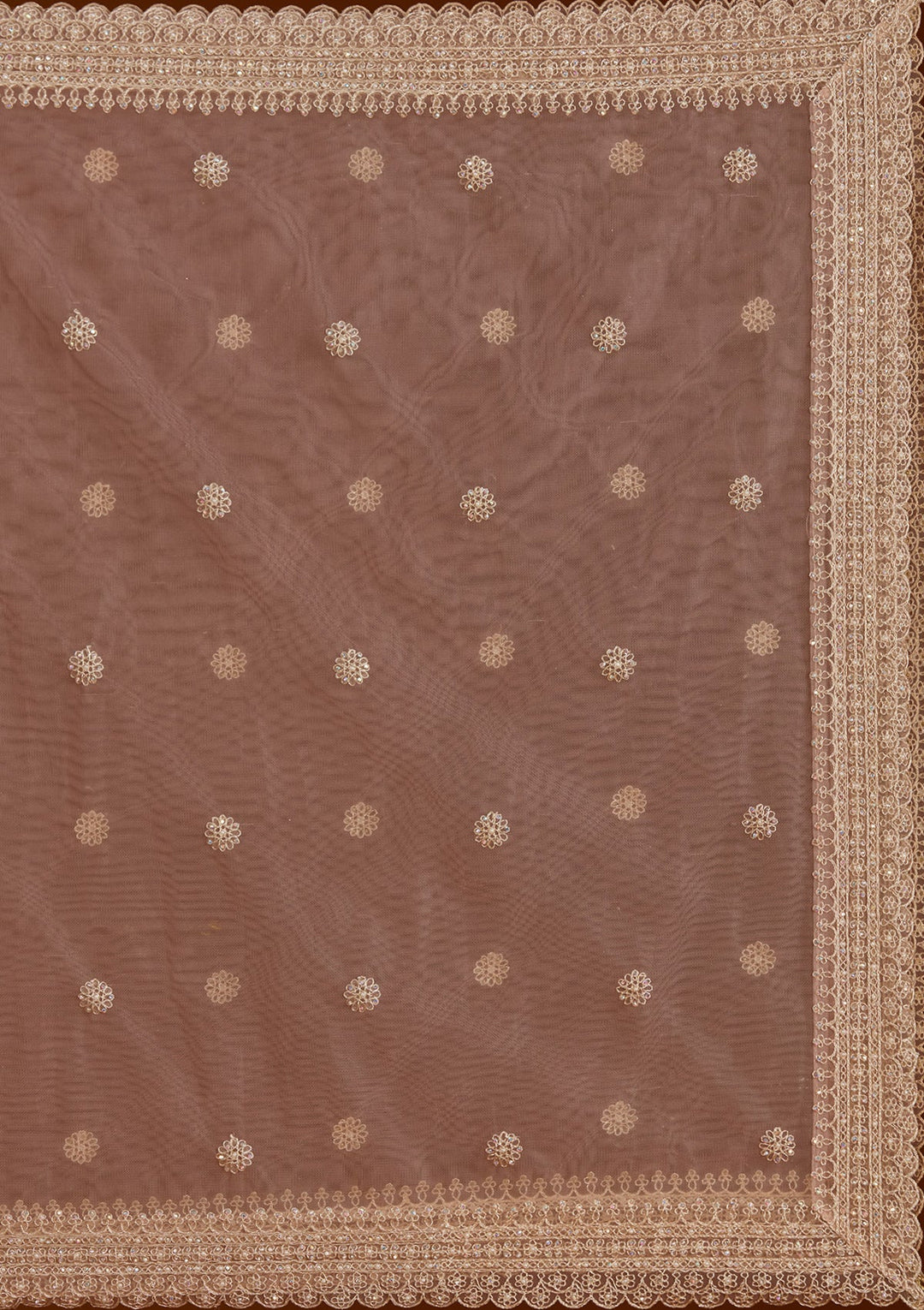 Baby Pink Silver Stonework Net Readymade Lehenga-koskii